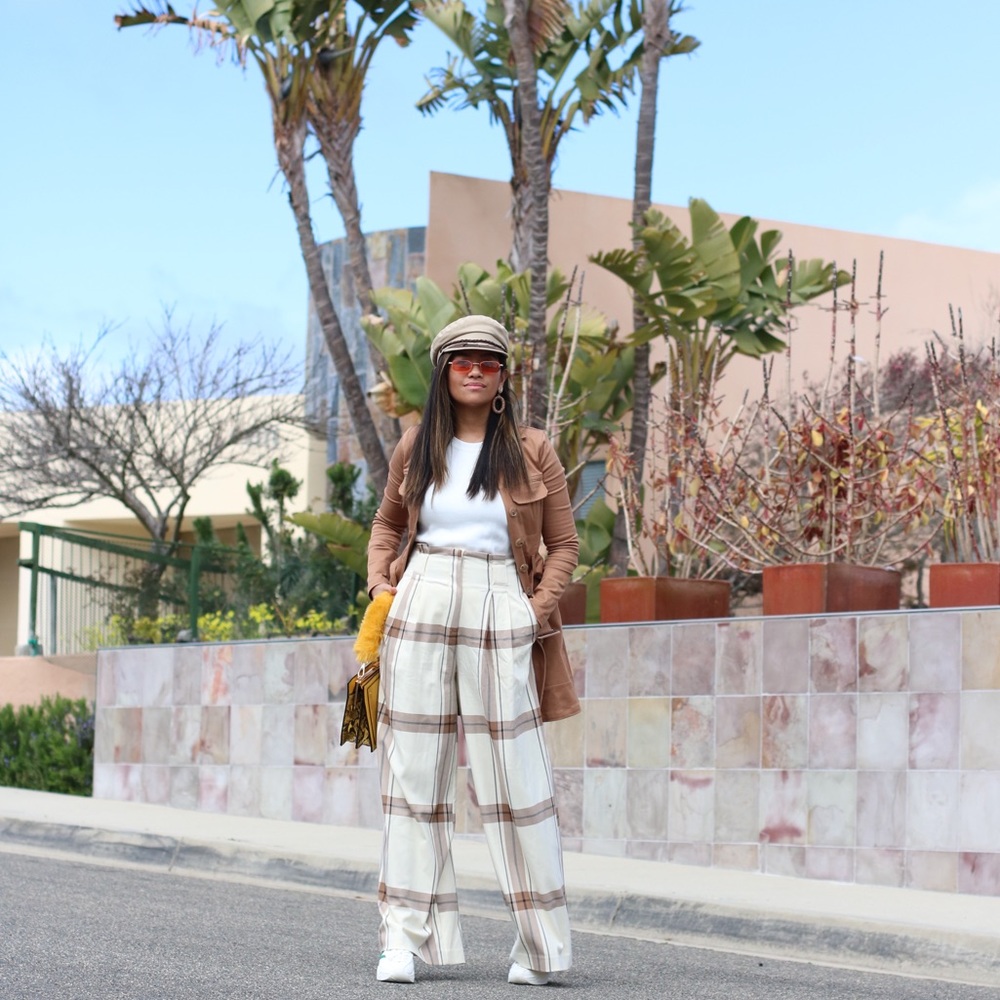 🌼 RIVER ISLAND CHECKERED HIGH-WAISTED PANT